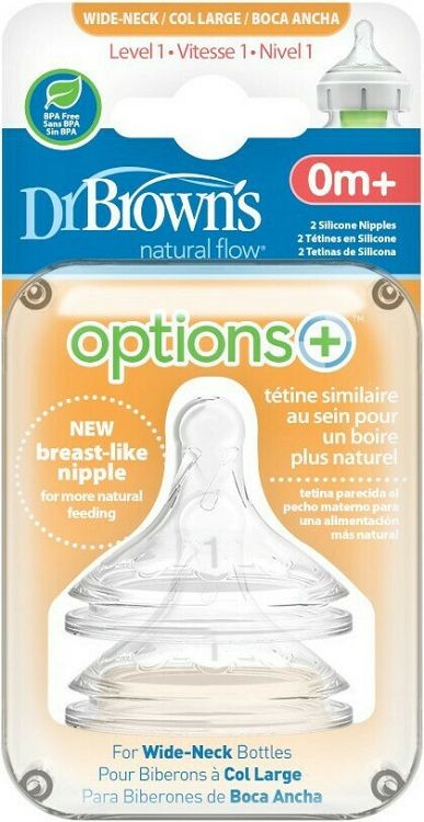 Dr. Brown's Options Θηλές από Σιλικόνη για 0+ μηνών 2τμχ