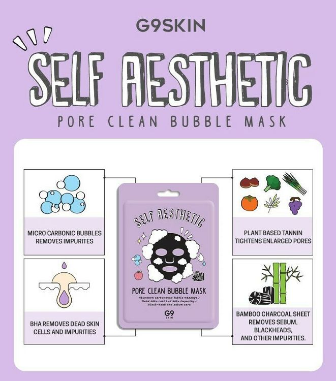 G9 Skin Self Aesthetic Pore Clean Bubble Μάσκα Προσώπου για Καθαρισμό