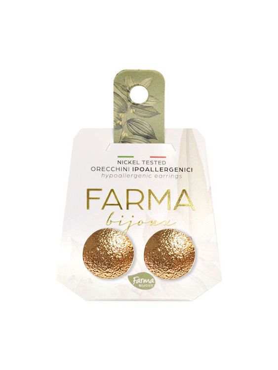 Farma Bijoux Hypoallergenic Earrings Gold Plated Round Buttons 15mm