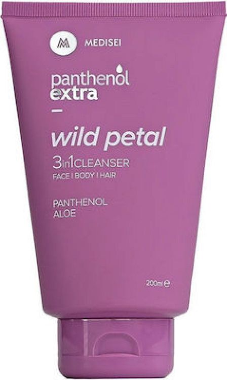 Medisei Panthenol Extra Wild Petal 3 in 1 Υγρό Καθαρισμού για το Πρόσωπο, το Σώμα & τα Μαλλιά 200ml