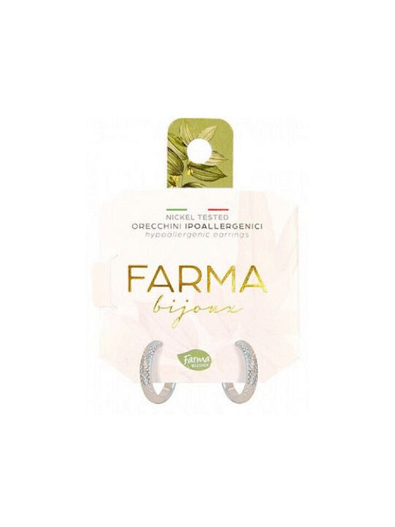 Farma Bijoux Earrings Hoops Silver Embossed 13.0mm