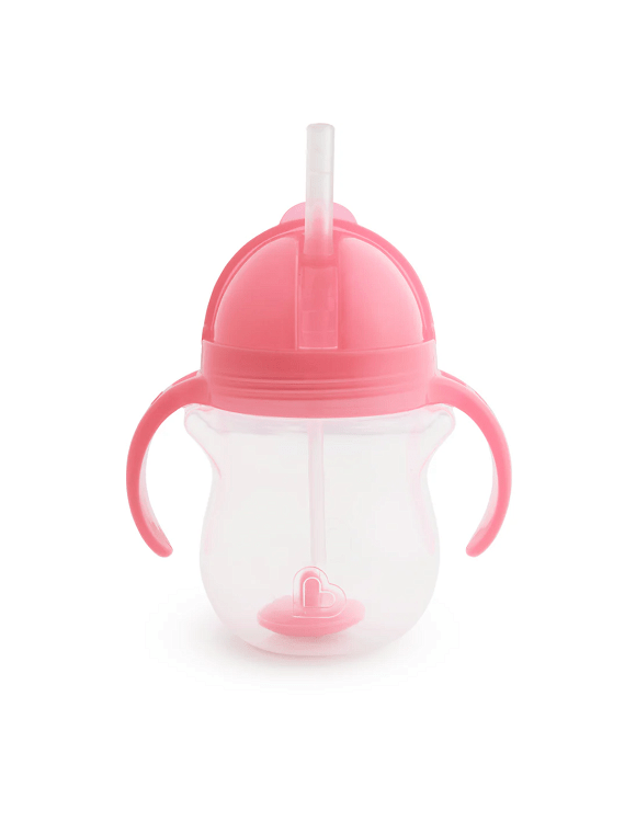 Munchkin Tip & Sip Cup Pink Παιδικό Χρωματιστό Κύπελλο Με Ενσωματωμένο Καλαμάκι 1 τεμάχιο