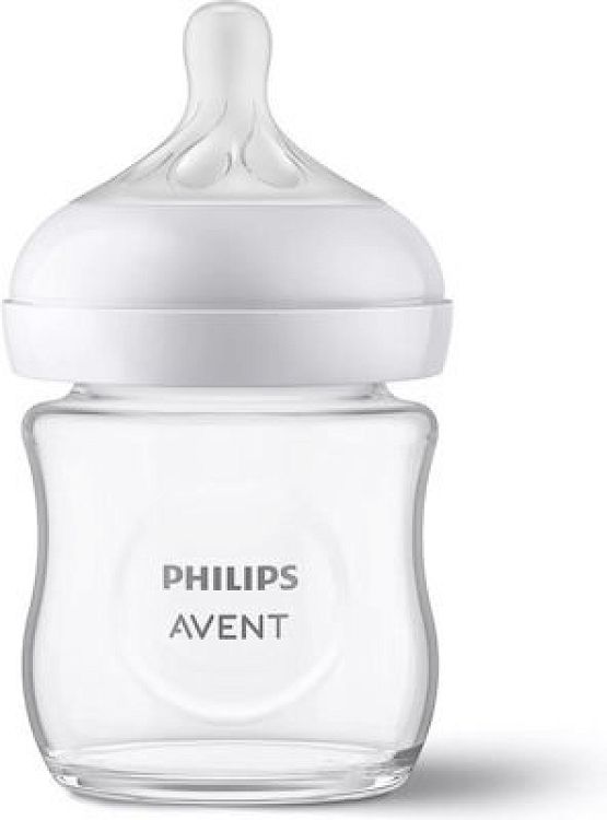 Philips Γυάλινο Μπιμπερό Natural Response με Θηλή Σιλικόνης 120ml για 0+ μηνών