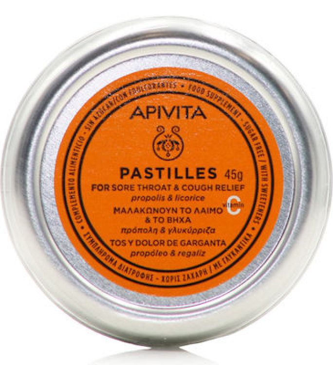 Apivita Pastilles Πρόπολη & Γλυκύρριζα για το Βήχα & τον Ερεθισμένο Λαιμό 45gr