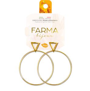 Farma Bijoux Υποαλλεργικά Σκουλαρίκια Κρίκοι με Τρίγωνο Επιχρυσωμένοι 40mm 1 ζευγάρι