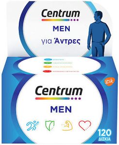 Centrum Men - 30 Δισκία,Συμπλήρωμα Διατροφής για Άνδρες χωρίς Γλουτένη.